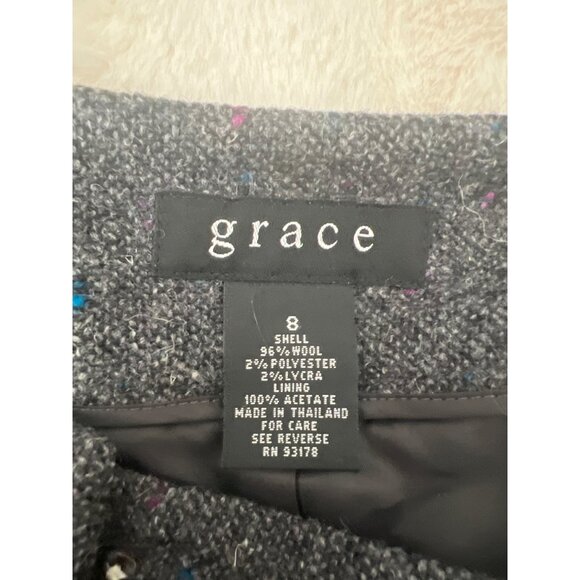 Vintage Grace Wool Blend Skirt Suit - Size 6 Jacket / Size 8 Midi Skirt -classic - Picture 13 of 16